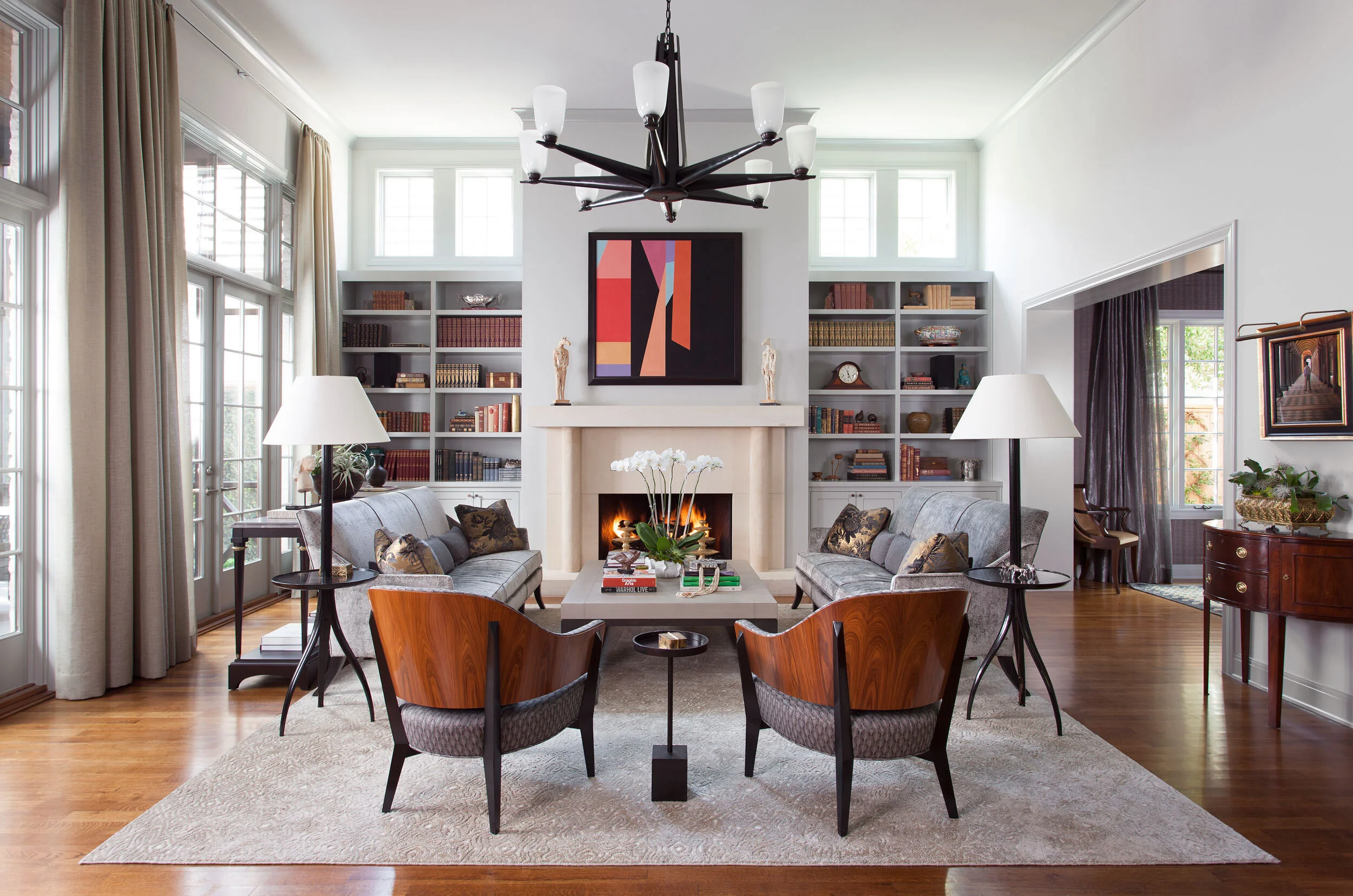  Bright, elegant living room in the Northumberland Old Enfield home by Cravotta Interiors. 