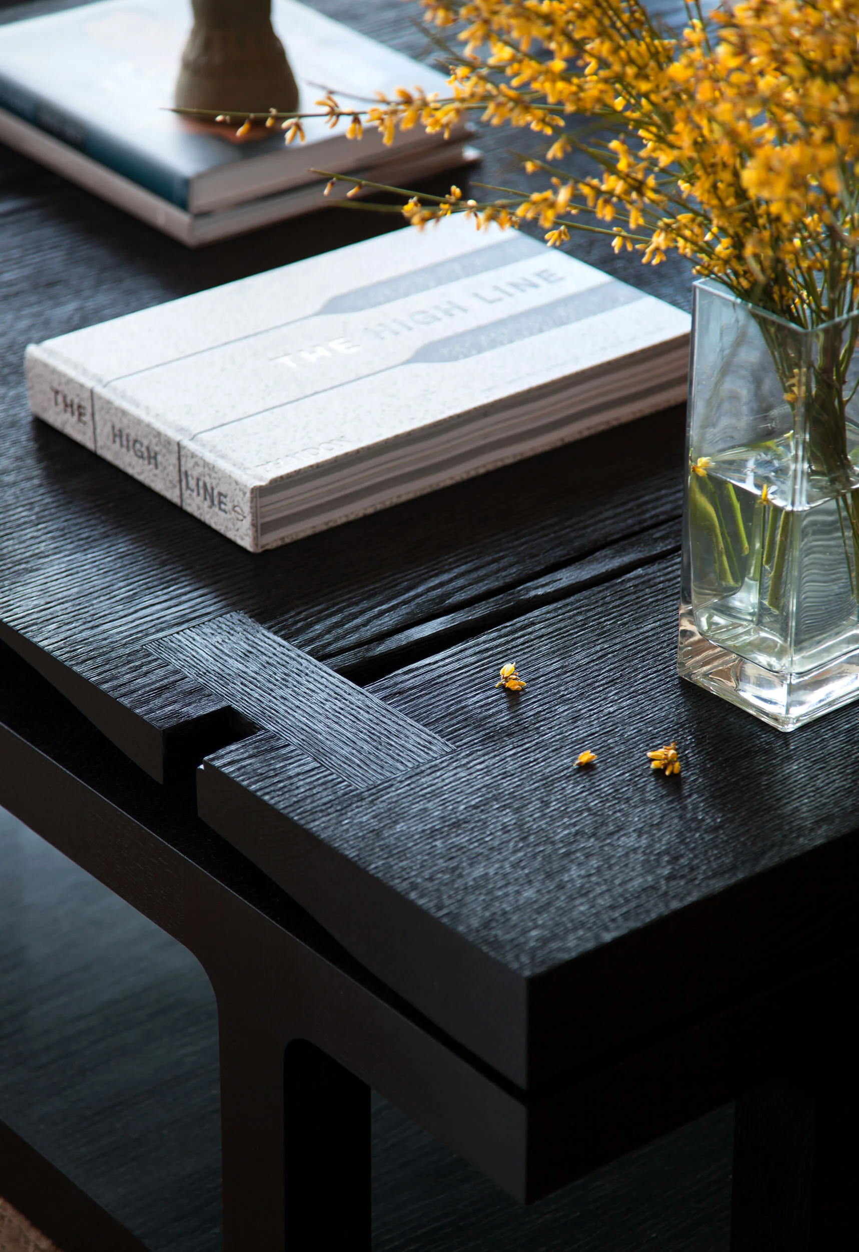  Monumental custom Stefan Bishop coffee table in the W Penthouse living room by Cravotta Interiors. 