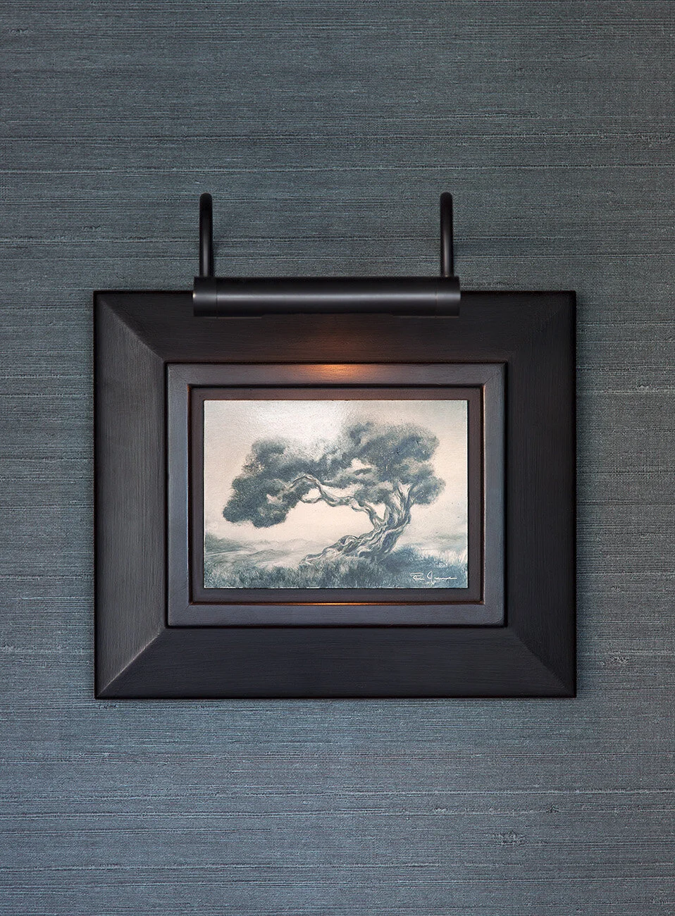  Roi James painting on silk wallcovering in the Juniper Restaurant dining room by Cravotta Interiors. 