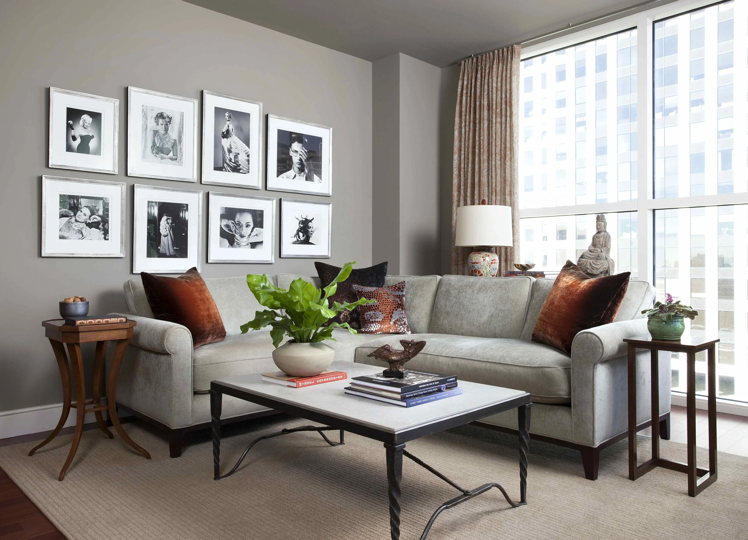  Art-filled TV room in the Northumberland Old Enfield home by Cravotta Interiors. 