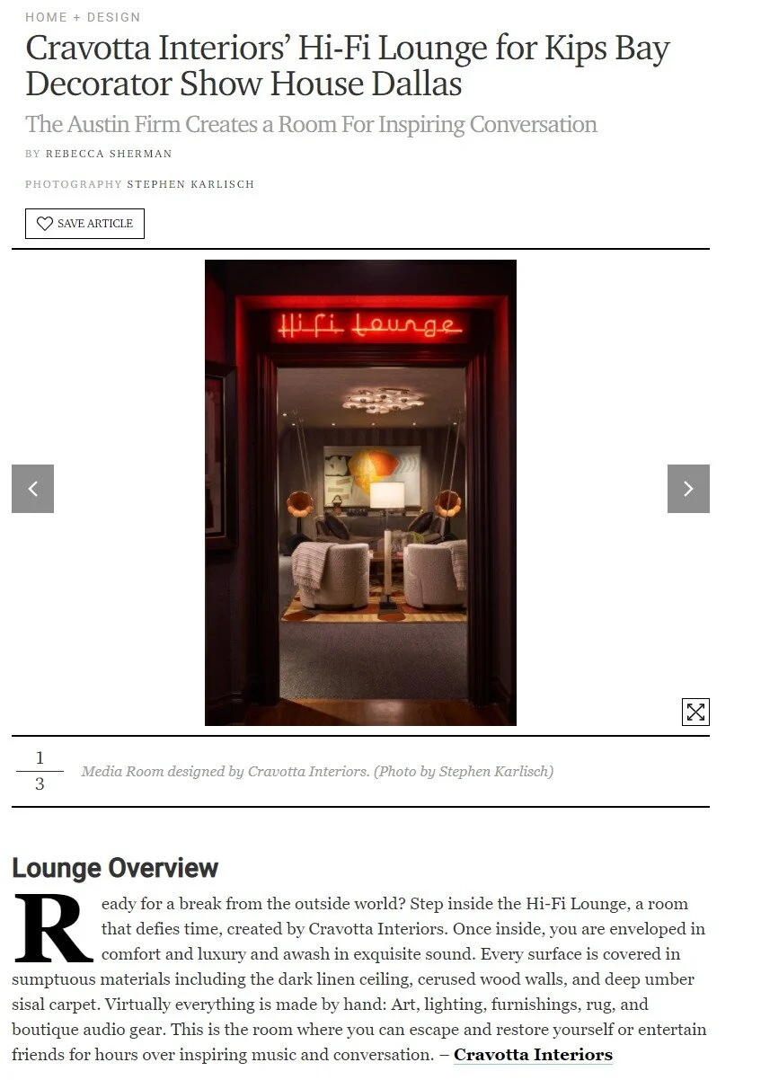 PaperCity Magazine - Cravotta Interiors - Kips Bay Show House