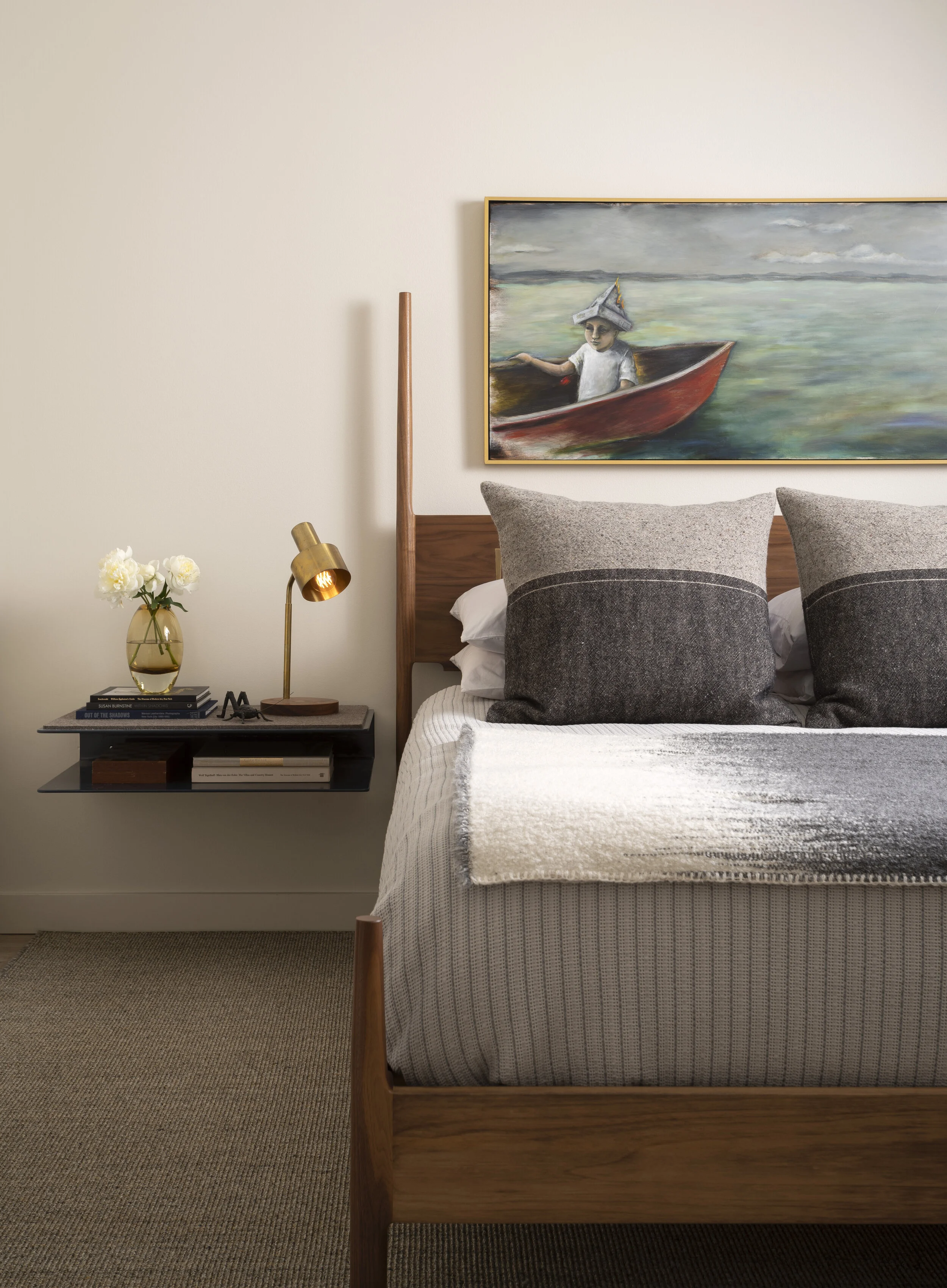  Guest bedroom with Shaker bed in the colorful Proper Residence by Cravotta Interiors. 