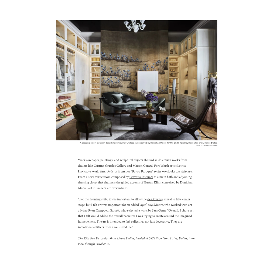 Kips Bay Decorator Show House Dallas designer room featured in Galerie Magazine