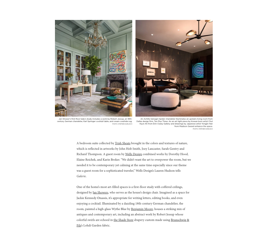 Kips Bay Decorator Show House Dallas designer rooms featured in Galerie Magazine